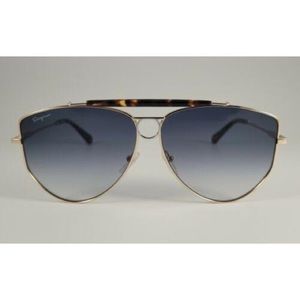 Salvatore Ferragamo Sunglasses SF 241S Color 790 Gold Blue Size 62 Large